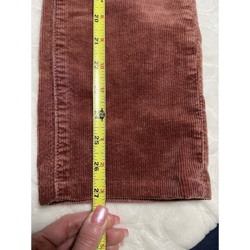 Pilcro Anthropologie Corduroy Pants Slim Boyfriend Crop Rust Brown 26 Boho - Picture 9 of 9